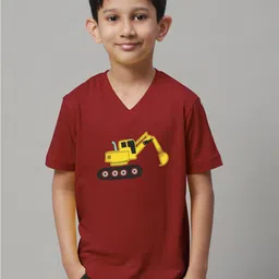 Friskers Boys Typography Printed V-Neck Pure Cotton Slim Fit T-shirt-picture-22