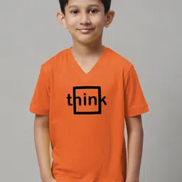 Friskers Boys Typography Printed V-Neck Cotton Slim Fit T-shirt-picture-19