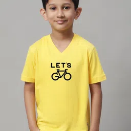 Friskers Boys Typography Printed V-Neck Slim Fit Pure Cotton T-shirt-picture-36