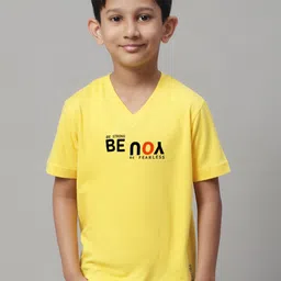 Friskers Boys Typography Printed V-Neck Slim Fit Pure Cotton T-shirt-picture-15
