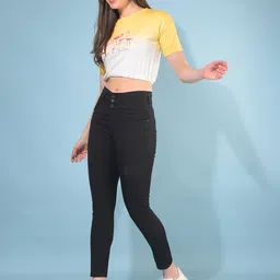 Crimsoune Club Graphic Printed Round Neck Cotton Slim Fit Crop T-shirt-image-90
