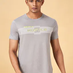 Ajile by Pantaloons Typography Printed Round Neck Cotton Slim Fit T-shirt-picture-27