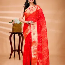 DipDiya Ethnic Woven Design Zari Pure Cotton Taant Saree-picture-27
