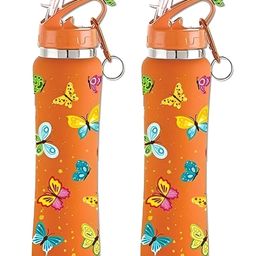 NIRLON Orange 2 Pieces Printed Stainless Steel Water Bottles 750 ml Each-picture-19