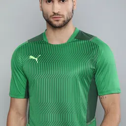 Puma Men Green Geometric Printed TeamCup TRG Jersey-picture-19