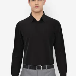 Peter England Elite Men Black Pure Cotton Formal Shirt-image-81