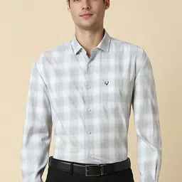 Allen Solly Checked Slim Fit Pure Cotton Formal Shirt-picture-13