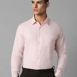 Louis Philippe Slim Fit Spread Collar Long Sleeves Cotton Formal Shirt-image-7