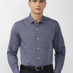 Peter England Men Blue Slim Fit Formal Shirt-picture-32