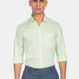 Arrow Men Green Slim Fit Pure Cotton Formal Shirt-picture-14