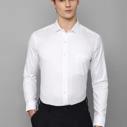 Louis Philippe Permapress Geometric Printed Slim Fit Wrinkle Free Formal Shirt-image-22