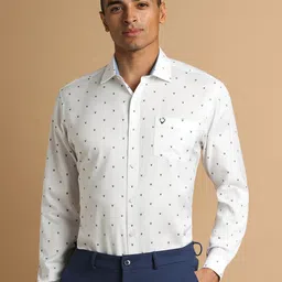 Allen Solly Micro Ditsy Printed Cotton Curved Spread Collar Slim Fit Formal Shirt-picture-27