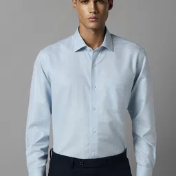 Luxure by Louis Philippe Self Design Slim Fit Opaque Cotton Formal Shirt-picture-20