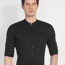 Arrow Men Black Slim Fit Opaque Formal Shirt-picture-21