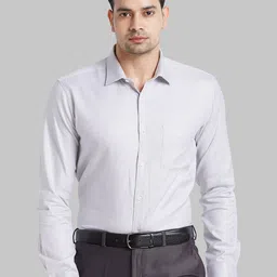 Park Avenue Slim Fit Self Design Cutaway Collar Pure Cotton Formal Shirt-picture-36