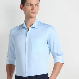 Arrow Spread Collar Slim Fit Opaque Cotton Formal Shirt-image-66