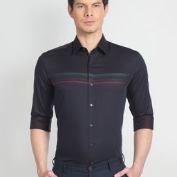 Arrow New York Striped Slim Fit Classic Cotton Formal Shirt-picture-14