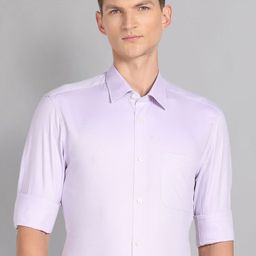 AD By Arvind Textured Spread Collar Long Sleeves Cotton Formal Shirt-picture-39
