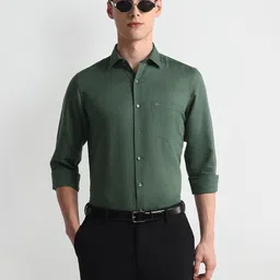 Arrow Spread Collar Linen Cotton Dobby Formal Shirt image 1