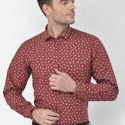 Canary London Men Red Slim Fit Floral Opaque Printed Casual Shirt-image-78