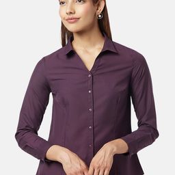 Annabelle by Pantaloons Women Purple Formal Shirt-picture-38