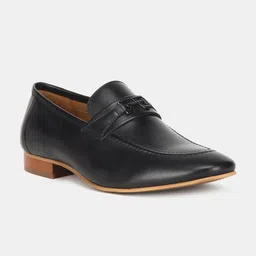 Arrow Men Black Solid Leather Formal Loafers-picture-12