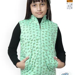 BAESD Pack Of 3 Girls Conversational Printed Sleeveless Lightweight Tailored Jacket-picture-42