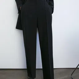 WAREHOUSE Women Double Crepe Pintuck Straight Fit High-Rise Formal Trousers-picture-37