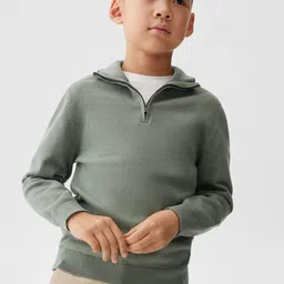 Mango Kids Boys Mock Collar Pullover-picture-22