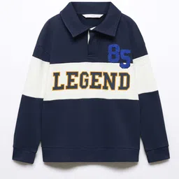 Mango Kids Boys Cotton Typography Printed Applique Detail Sweatshirt-picture-47