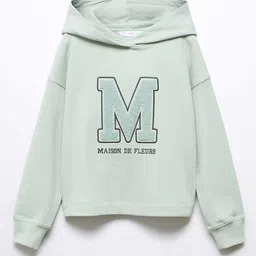 Mango Kids Girls Typography Embroidered Hooded Sweatshirt-picture-13