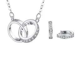 MYKI Silver-Plated CZ Stone- Studded Jewellery Set-image-59