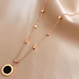 MYKI Rose Gold-Plated Roman Reversible Shaped Pendant Chain-picture-30