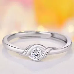 MYKI Silver-Plated CZ-Studded Adjustable Finger Ring-picture-29