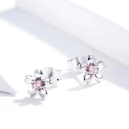 MYKI Silver-Plated Cubic Zirconia Studded Flower Studs Earrings-picture-22