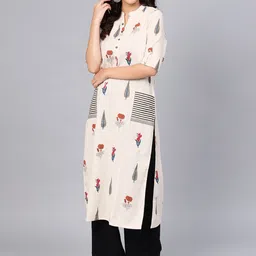 Divena Women Off-White Printed Straight Kurta-picture-19