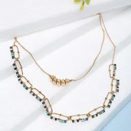 Madame Rose Gold & Black Rose Gold-Plated Glass Beaded Layered Necklace image 1