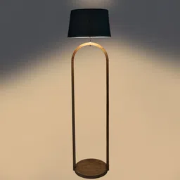 sapphire Vrikshya Grey Iron Shade Club Floor Lamp With Wood Base image 4