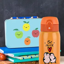 Cello Junior Orange Printed Stainless Steel Water Bottle - 375 ML-picture-1