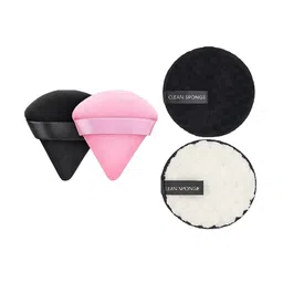 Facejewel Set Of 2 Pizza Sponges With 2-Pcs Makeup Remover Pads image 1
