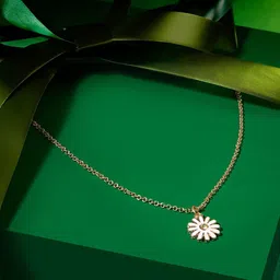 Zaveri Pearls Gold-Plated Enamel Flower Pendant & Chain-picture-24