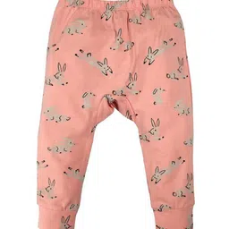 Nino Bambino Infants Girls Pink & Black Printed Organic-Cotton Ankle-Length Sustainable Leggings-picture-10