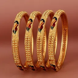 LUCKY JEWELLERY Set Of 4 18K Gold-Plated Bangles-image-88