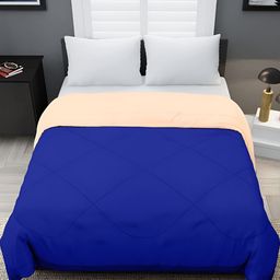 RF RELAXFEEL Blue & Peach-Coloured Heavy Winter 233 GSM Single Bed Comforter-picture-47