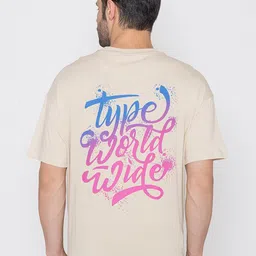 TITTLI Typography Printed Drop-Shoulder Sleeves Oversized Pure Cotton T-shirt-picture-11