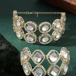 AMI Set of 2 Gold-Plated Stone-Studded Wraparound Bracelet-picture-11