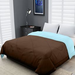 RF RELAXFEEL Brown & Blue Geometric Heavy Winter 233 GSM Single Bed Comforter-picture-3