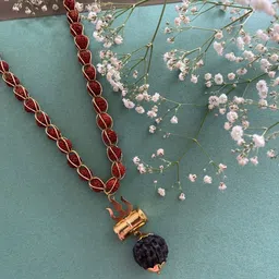Digital Dress Room Men Gold-Plated Rudraksha Chain image 1