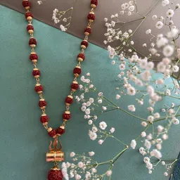 Digital Dress Room Men Gold-Plated Rudraksha Chain-picture-38