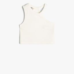 Koton Round Neck Sleeveless Regular Crop Top-picture-2